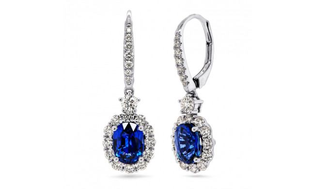 Uneek Oval Blue Sapphire Diamond Earrings - LVERI394S