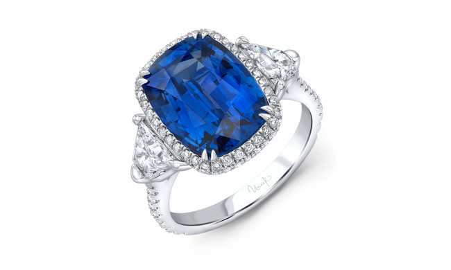 Uneek Cushion Blue Sapphire Engagement Ring - R010CUU