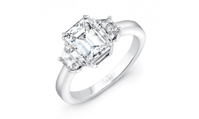 Uneek Three Stone Emerald Cut Diamond Engagement Ring- - LVS956