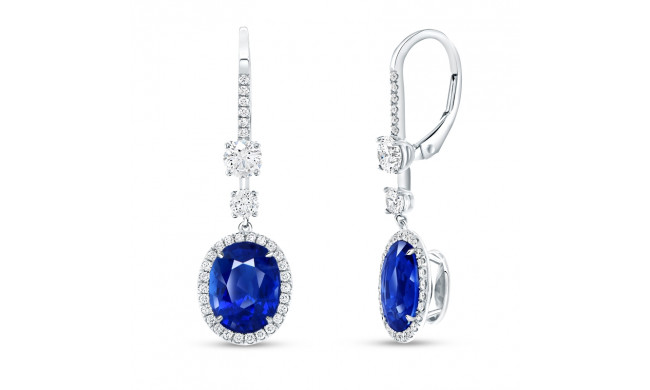 Uneek Precious Oval Blue Sapphire Earrings - LVE946OVBSW
