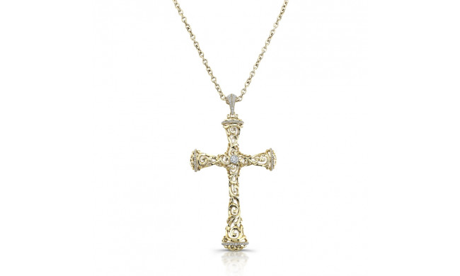 Uneek Agate Diamond Cross Pendant - LVN623