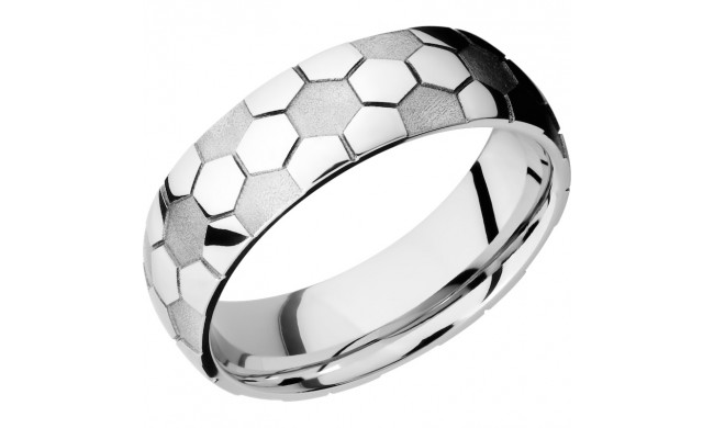 Lashbrook Cobalt Chrome 7mm Men's Wedding Band - CC7D_LCVSOCCER+BEAD_POLISH