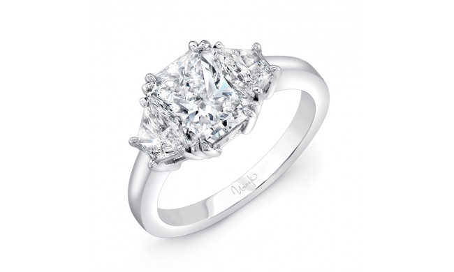 Uneek Three Stone Radiant Cut Diamond Engagement Ring- - LVS861