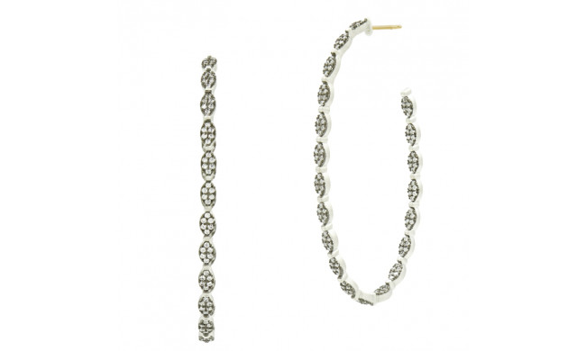Freida Rothman Industrial Finish Allover Pave Hoops - IFPKZE60-14K