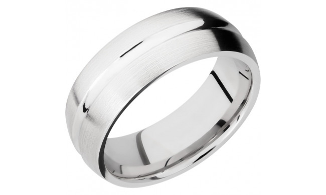 Lashbrook Cobalt Chrome 8mm Men's Wedding Band - CC8DC+POLISH_SATIN