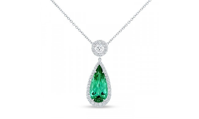 Uneek Green Tourmaline Anniversary Diamond Pendant - PN009INTOURU