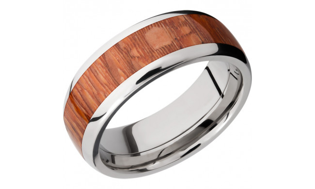 Lashbrook Titanium Hardwood 8mm Men's Wedding Band - HW8D15_LEOPARD+POLISH