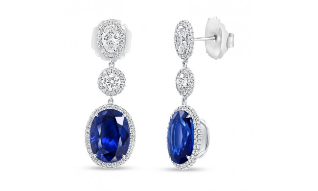 Uneek Precious Oval Blue Sapphire Earrings - ER4008OVBSU