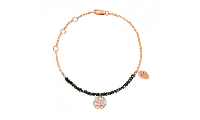 Meira T 14k Rose Gold Spinelle and Pave Diamond Bracelet