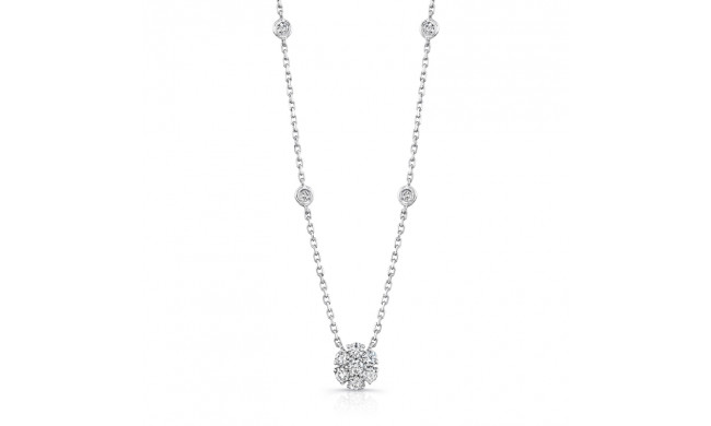 Uneek Shared Prong Diamond Necklace - NEK132