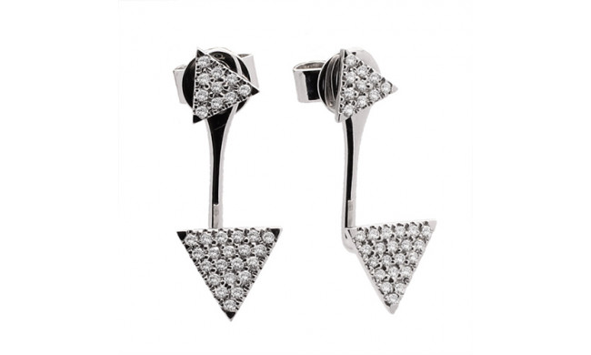 Meira T 14k White Gold Triangle Diamond Ear Jackets