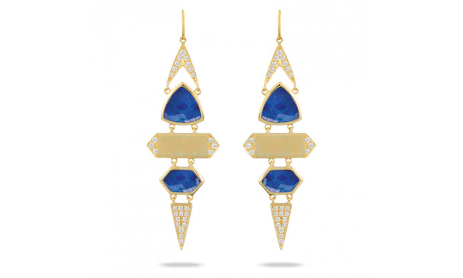 Doves Royal Lapis 18k Yellow Gold Gemstone Earrings - E7640LP-1