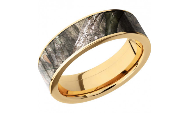 Lashbrook 14k Yellow Gold 7mm Men's Wedding Band - 14KY7F16_MOCTREESTAND+POLISH