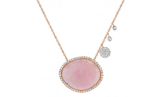 Meira T 14k Rose Gold Cosmopolitan Rough Pink Sapphire Necklace