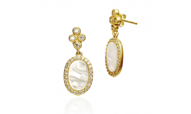 Freida Rothman Touch Of Color Earrings - YZE020108B-MOP-14K