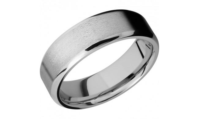 Lashbrook 14k White Gold 7mm Men's Wedding Band - 14KW7B-P+STONE_POLISH