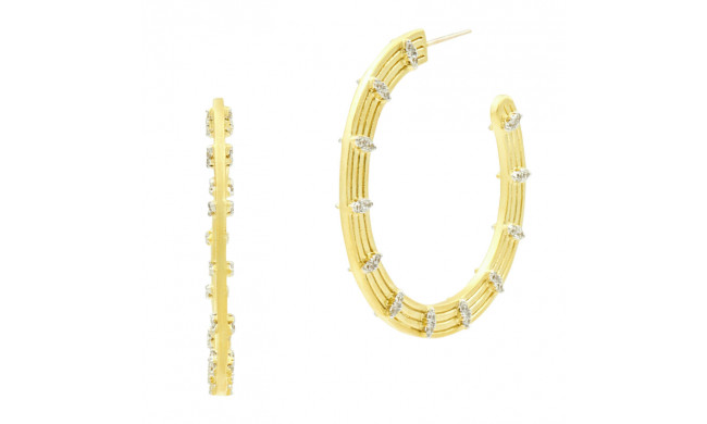 Freida Rothman Fleur Bloom Empire Wide Hoop Earrings - FBPYZE42-14K