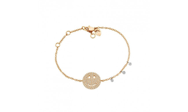 Meira T 14k Rose Gold Diamond Happy Face Bracelet