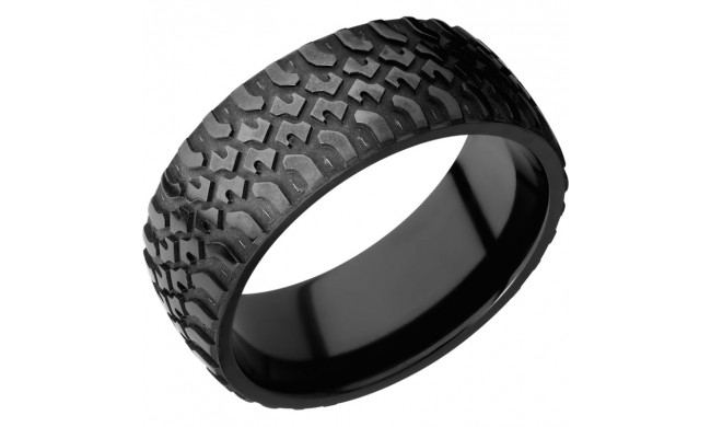 Lashbrook Black Zirconium 9mm Men's Wedding Band - Z9DTRUCK+BEAD_POLISH