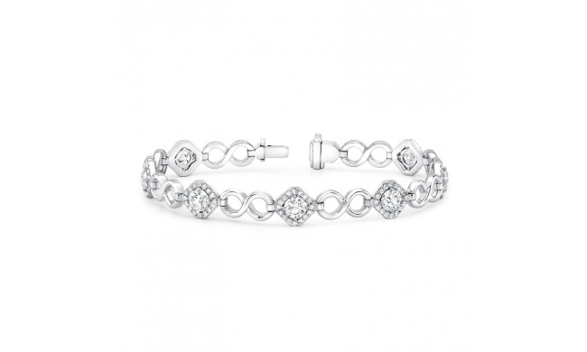 Uneek Round Diamond Bracelet with Infinity-Style High Polish Links - LBR168