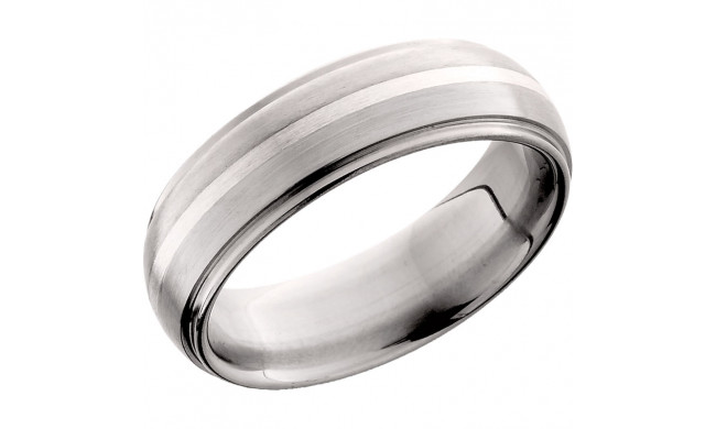 Lashbrook Titanium 7mm Men's Wedding Band - 7DGE11_SS+SATIN_POLISH