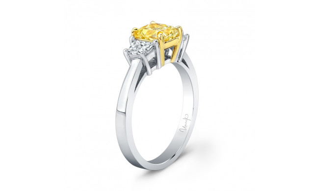 Uneek Natureal Fancy Yellow Radiant Diamond Engagement Ring - LVS850