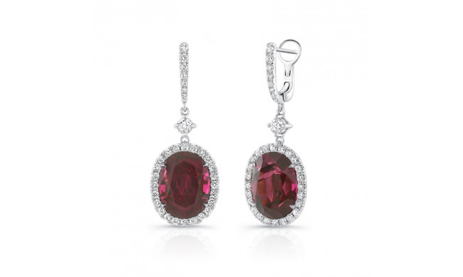 Uneek Oval Rhodolite Diamond Earrings - LVE944OVRH