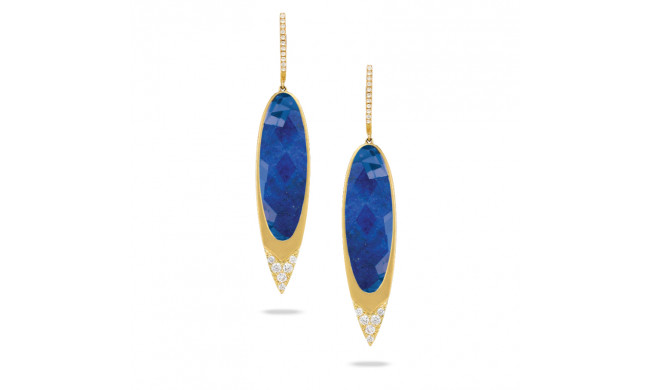 Doves Royal Lapis 18k Yellow Gold Gemstone Earrings - E7821LP