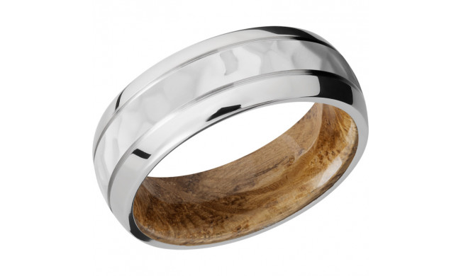 Lashbrook Cobalt Chrome Hardwood 8mm Men's Wedding Band - HWSLEEVECC8D2.5_WHISKEYBARREL+ROCKPOL_POLISH