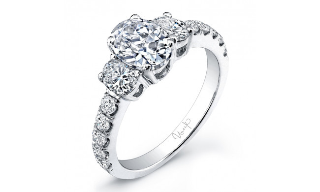 Uneek Three Stone Oval-Shape Diamond Engagement Ring - LVS773