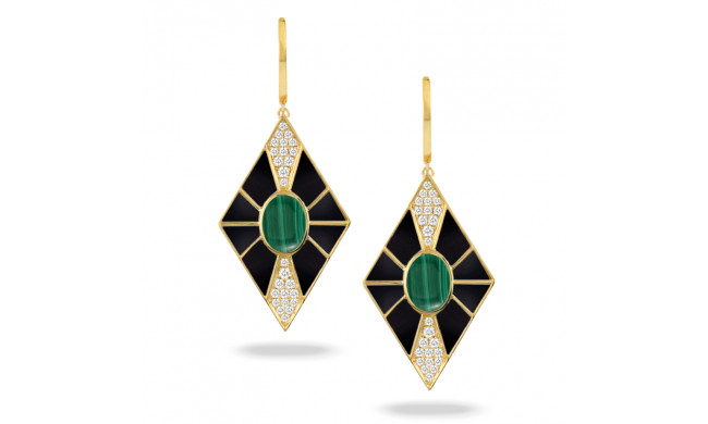 Doves Verde 18k Yellow Gold Gemstone Earrings - E9029BOMC