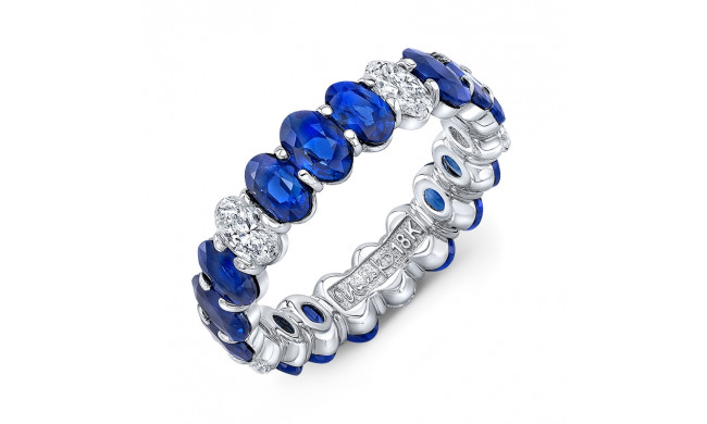 Uneek Eternity Blue Sapphire and Diamond Wedding Band - ETOVBSD-5X3MM
