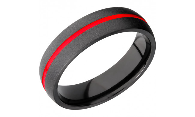 Lashbrook Black Zirconium 6mm Men's Wedding Band - Z6D11_A+BEAD+USMCREDOUT