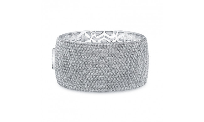 Uneek 19-Row Wide Pave Diamond Cuff Bracelet - BA030