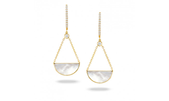 Doves White Orchid 18k Yellow Gold Gemstone Earrings - E9032WMP-1