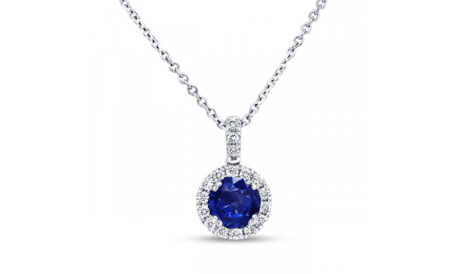 Uneek Silhouette Round Blue Sapphire Pendant - LVN924BS-5.0RD