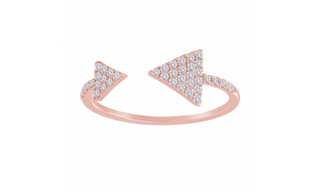 Meira T 14k Rose Gold Pave Diamond Open Arrow Ring