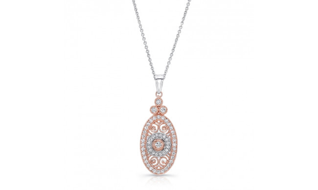 Uneek Vintage-Inspired Elliptical Filigree Diamond Pendant - LVN685RW