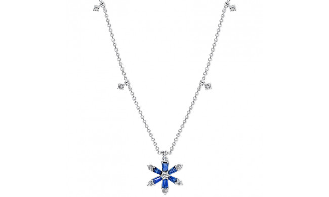 Uneek Blue Sapphire Diamond Necklace - LVNWF019BS