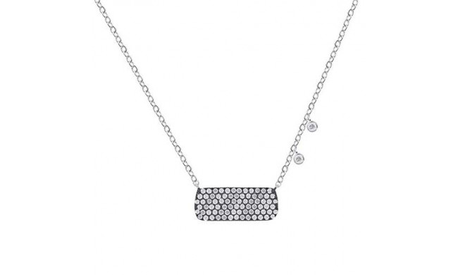 Meira T 14k White Gold Diamond Bezel Necklace