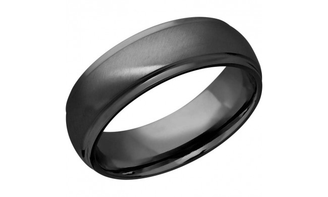 Lashbrook Black Zirconium 7mm Men's Wedding Band - Z7DGE+ANGLE+SATIN_POLISH