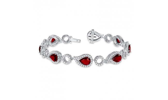 Uneek Pear Shaped Ruby Diamond Bracelet - LBR198RU