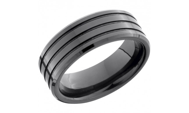 Lashbrook Black Ceramic 8mm Men's Wedding Band - C08P008_POLISH