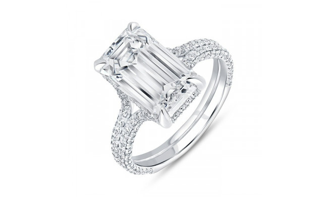 Uneek Signature Emerald Cut Diamond Engagement - R065EMU
