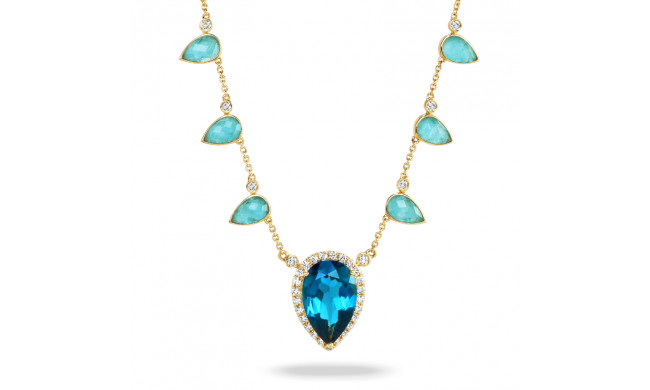 Doves Amazon Breeze 18k Yellow Gold Gemstone Necklace - N8669AZLBT