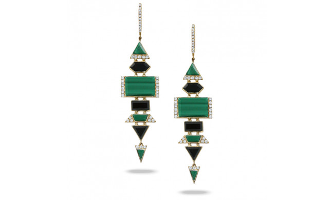 Doves Verde 18k Yellow Gold Gemstone Earrings - E8314BOMC