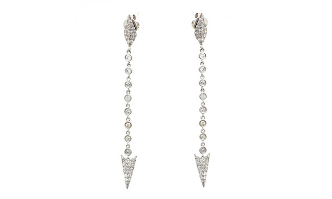 Meira T 14k White Gold Long Diamond Spear Tip Earrings