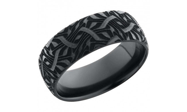 Lashbrook Black Zirconium 8mm Men's Wedding Band - Z8D_BLCVESCHER2+POLISH