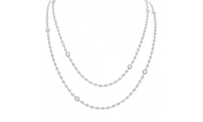 Uneek Cascade Collection Diamonds-by-the-Yard Necklace with Pear-Shaped, Oval and Round Rose-Cut Diamonds - LVND1220W