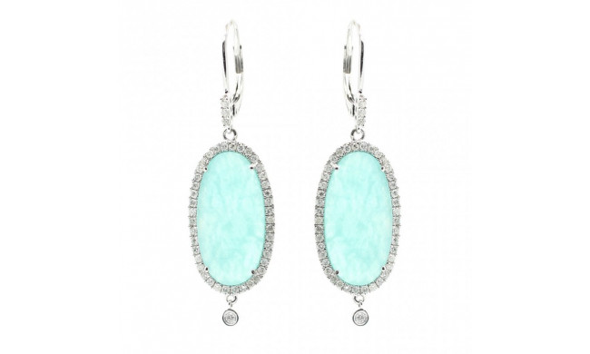 Meira T White Gold Blue Amazonite Diamond Earrings